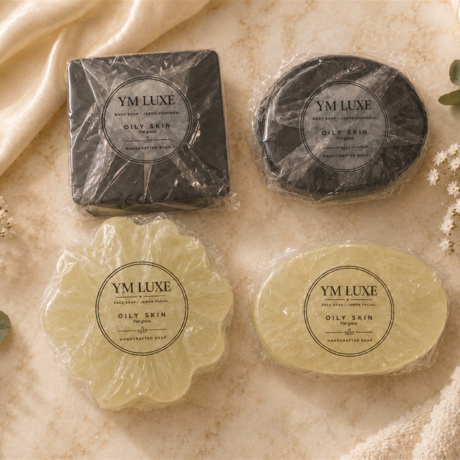 Oily Skin Handmade Soap Gift Set - 4 Piece Face & Body Collection