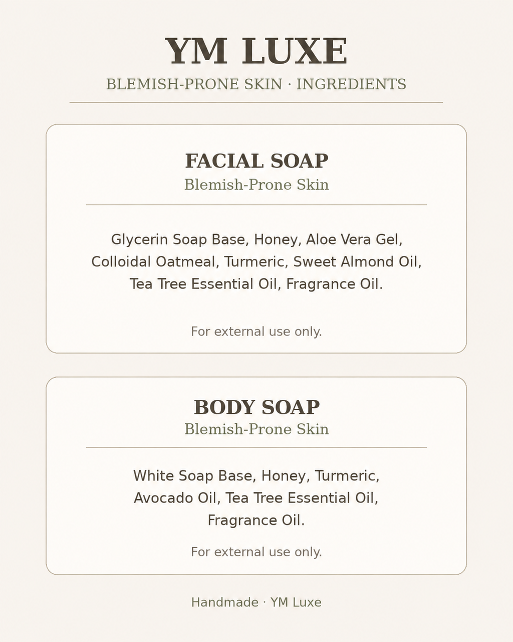 Blemish-Prone Skin Handmade Soap Gift Set - 4 Piece Face & Body Collection