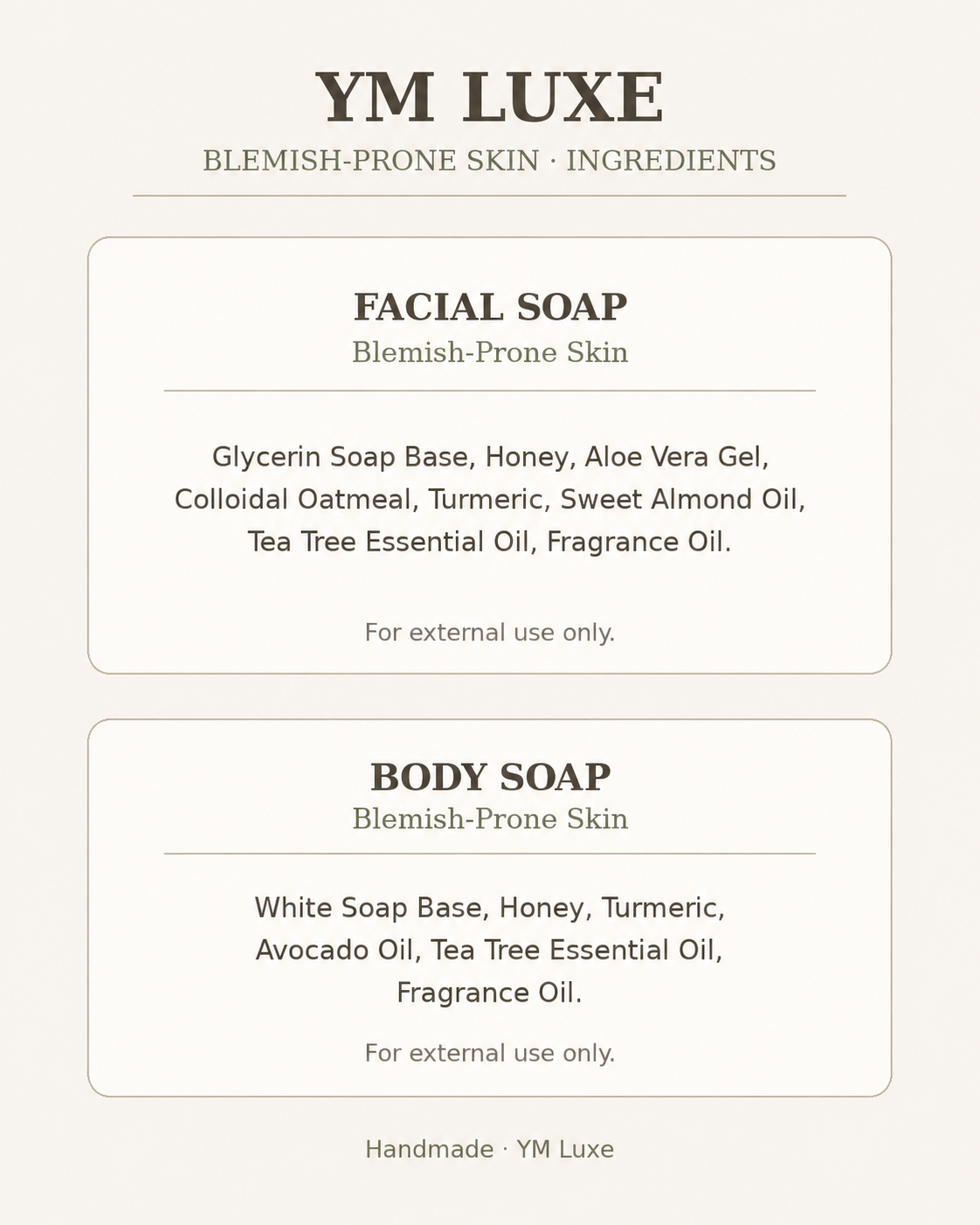 Blemish-Prone Skin Handmade Soap Gift Set - 4 Piece Face & Body Collection