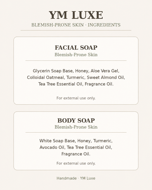 Blemish-Prone Skin Handmade Soap Gift Set - 4 Piece Face & Body Collection