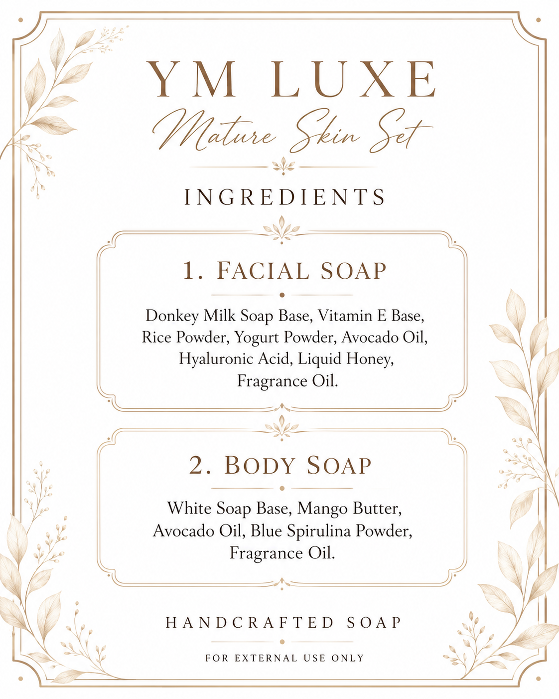 Mature Skin Handmade Soap Gift Set - 4 Piece Face & Body Collection