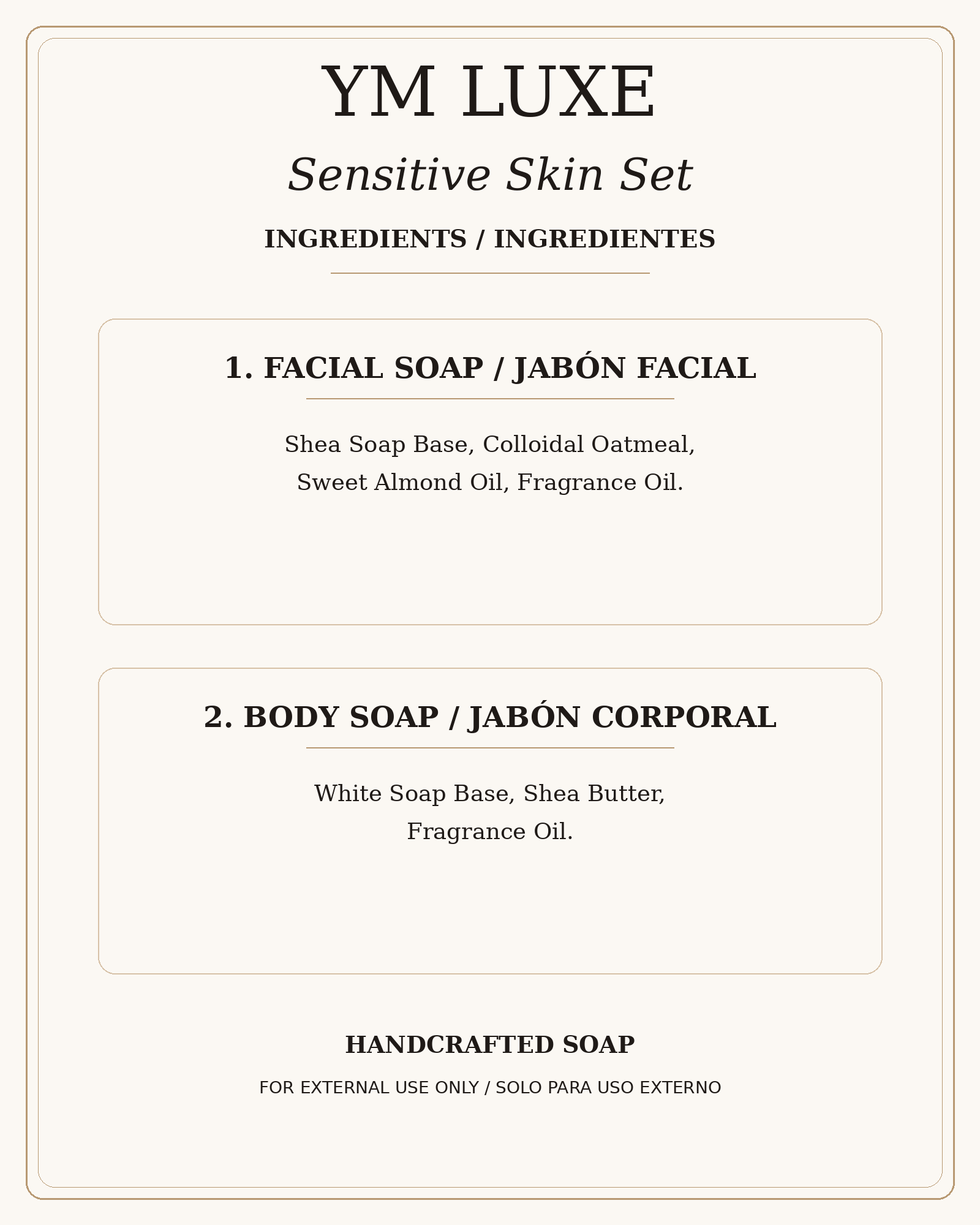 Sensitive Skin Handmade Soap Gift Set - 4 Piece Face & Body Collection