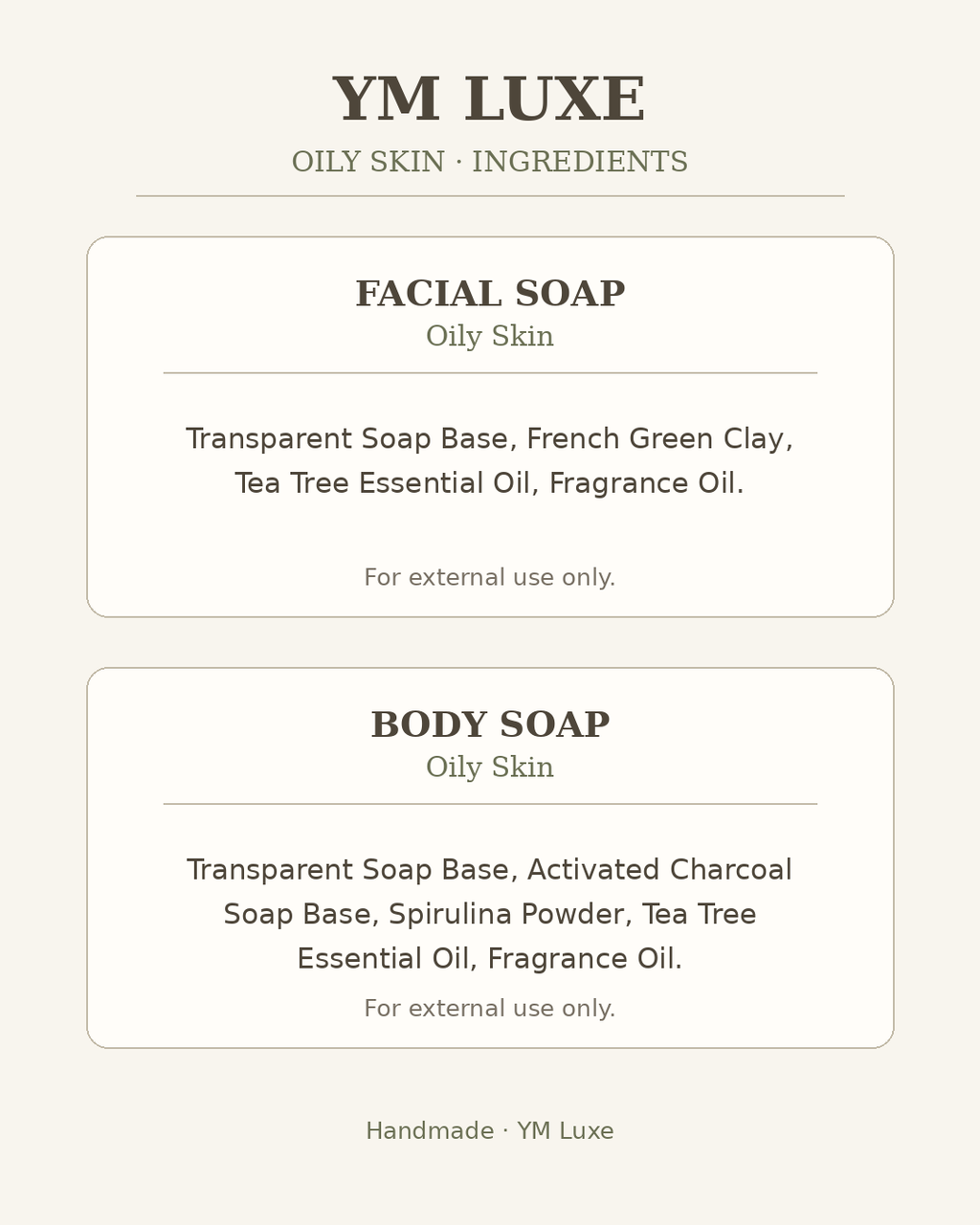 Oily Skin Handmade Soap Gift Set - 4 Piece Face & Body Collection