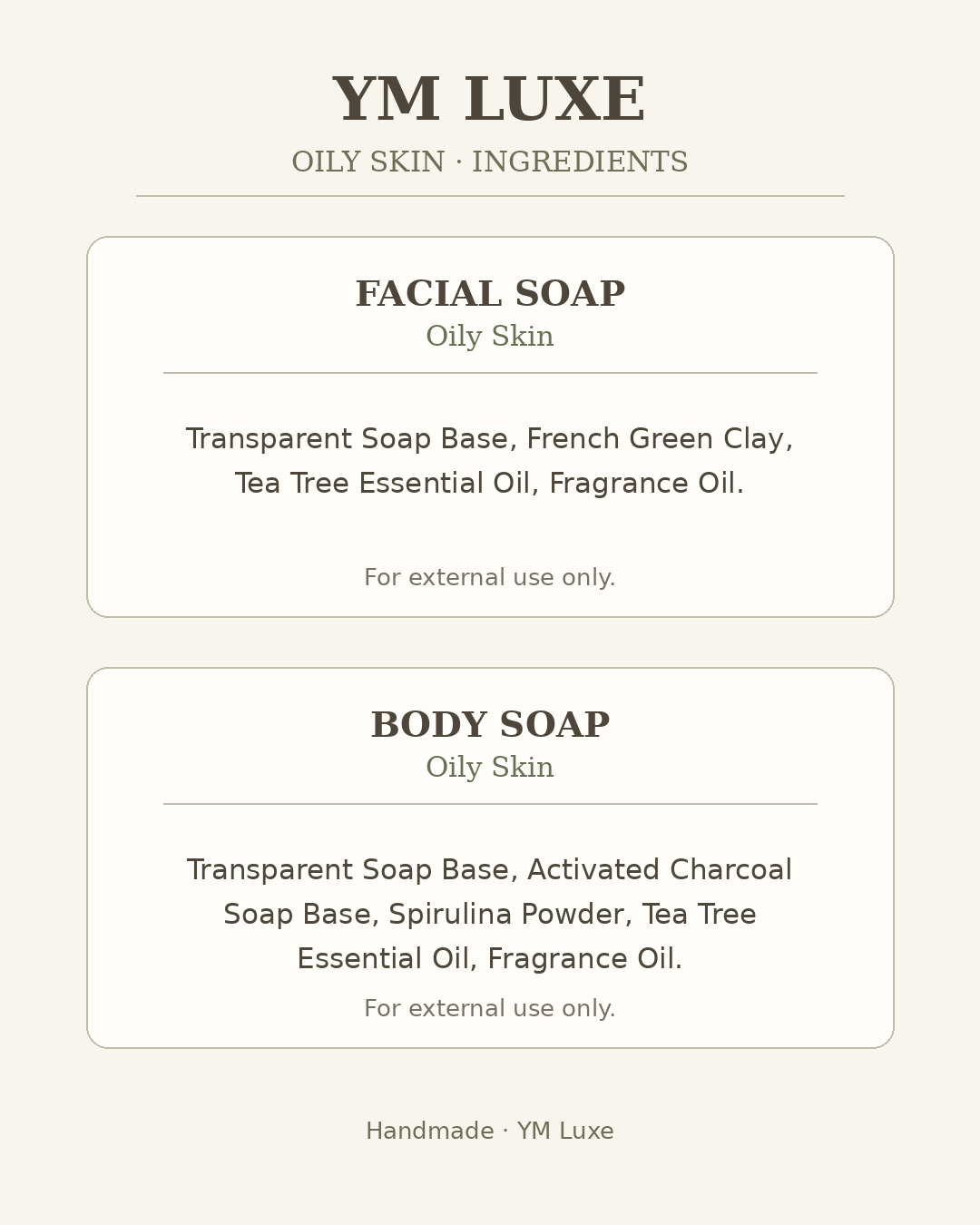Oily Skin Handmade Soap Gift Set - 4 Piece Face & Body Collection